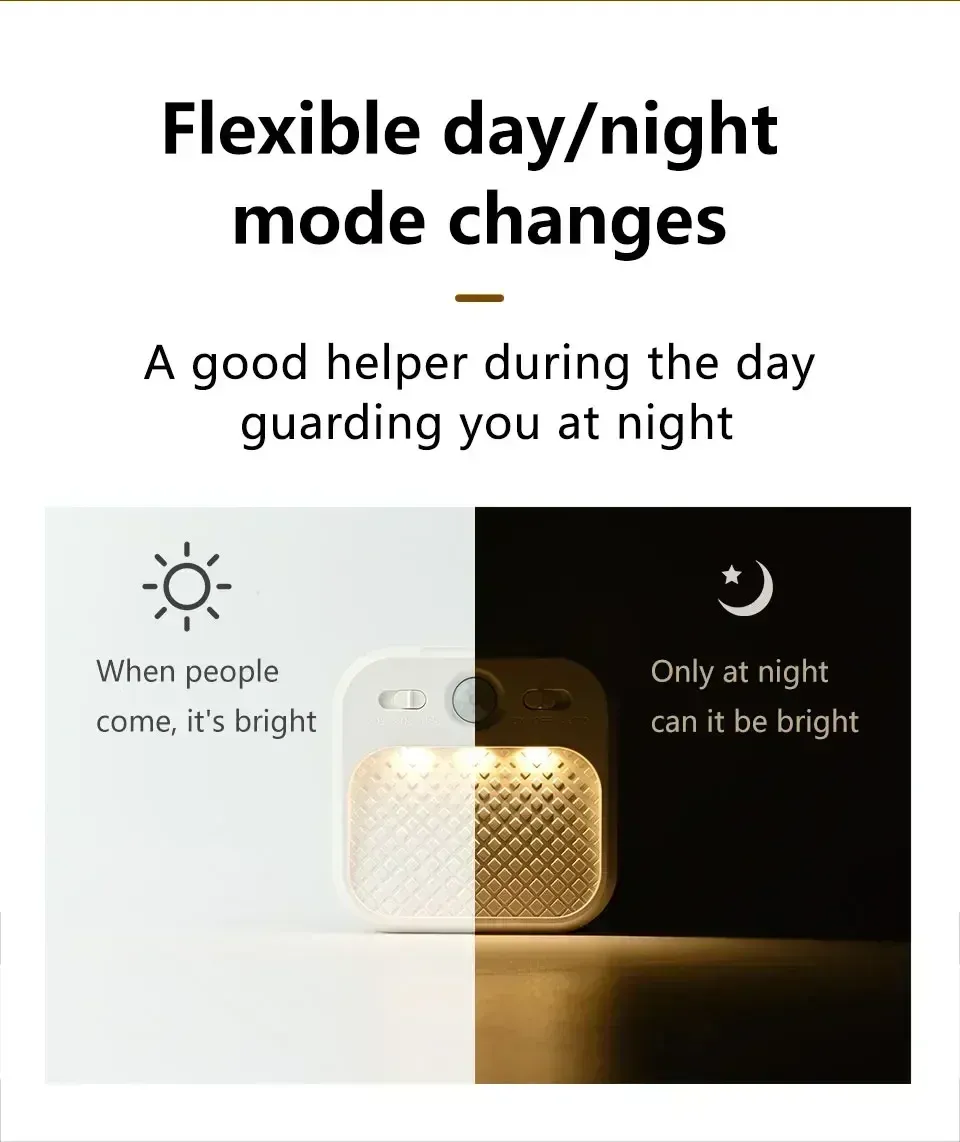 Veilleuse LED fixée près d'un lit