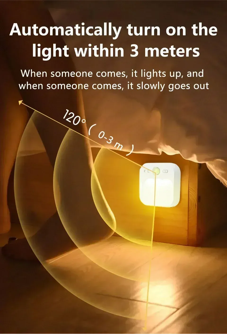 Veilleuse LED installée dans une cuisine