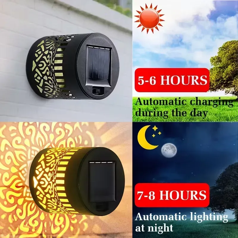Projecteur solaire mandala tournesol, éclairage mural extérieur décoratif pour jardin 5