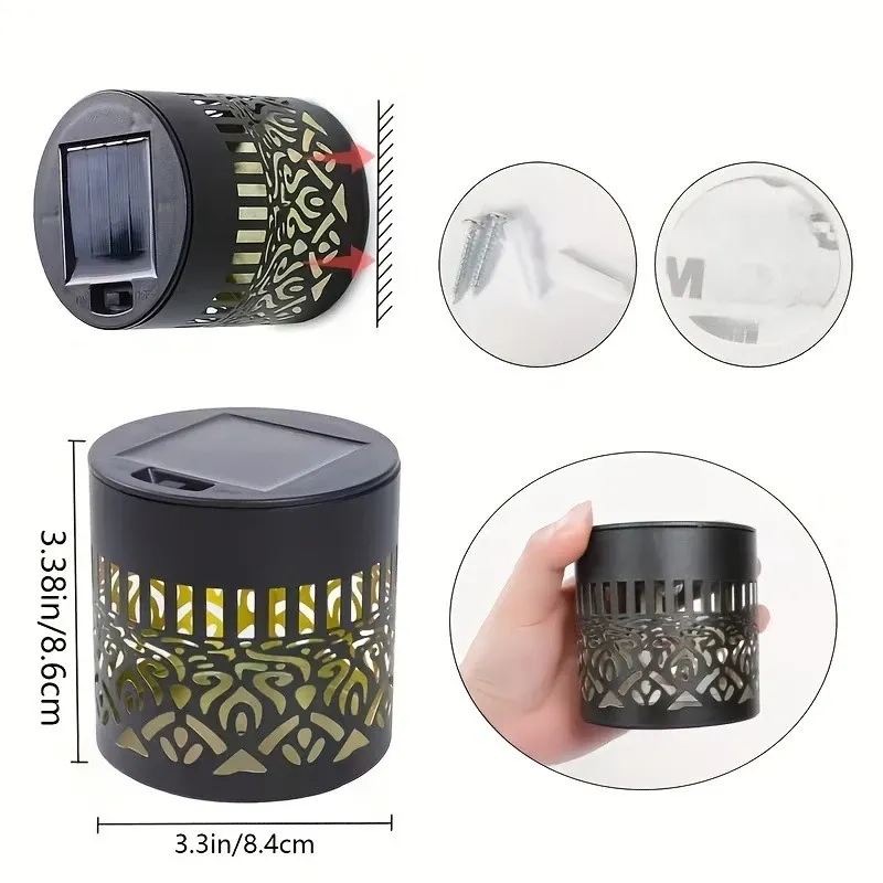 Projecteur solaire mandala tournesol, éclairage mural extérieur décoratif pour jardin 6