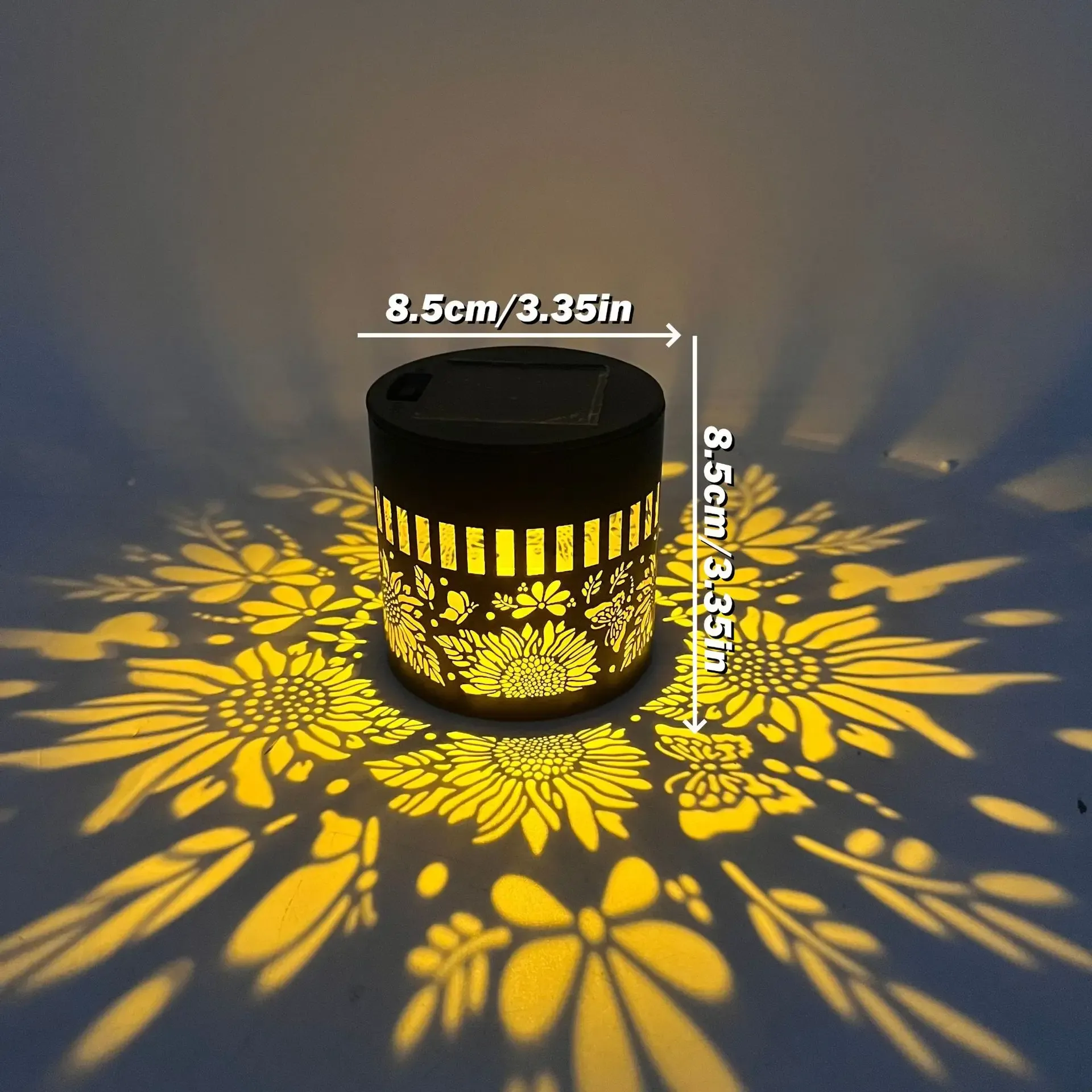 Projecteur solaire mandala tournesol, éclairage mural extérieur décoratif pour jardin 8