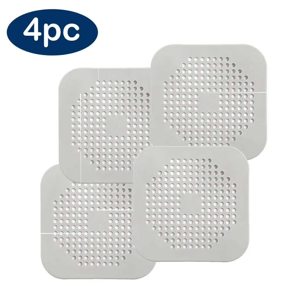 Bouchon de vidange plat en silicone avec filtre à cheveux pour douche et baignoire 12