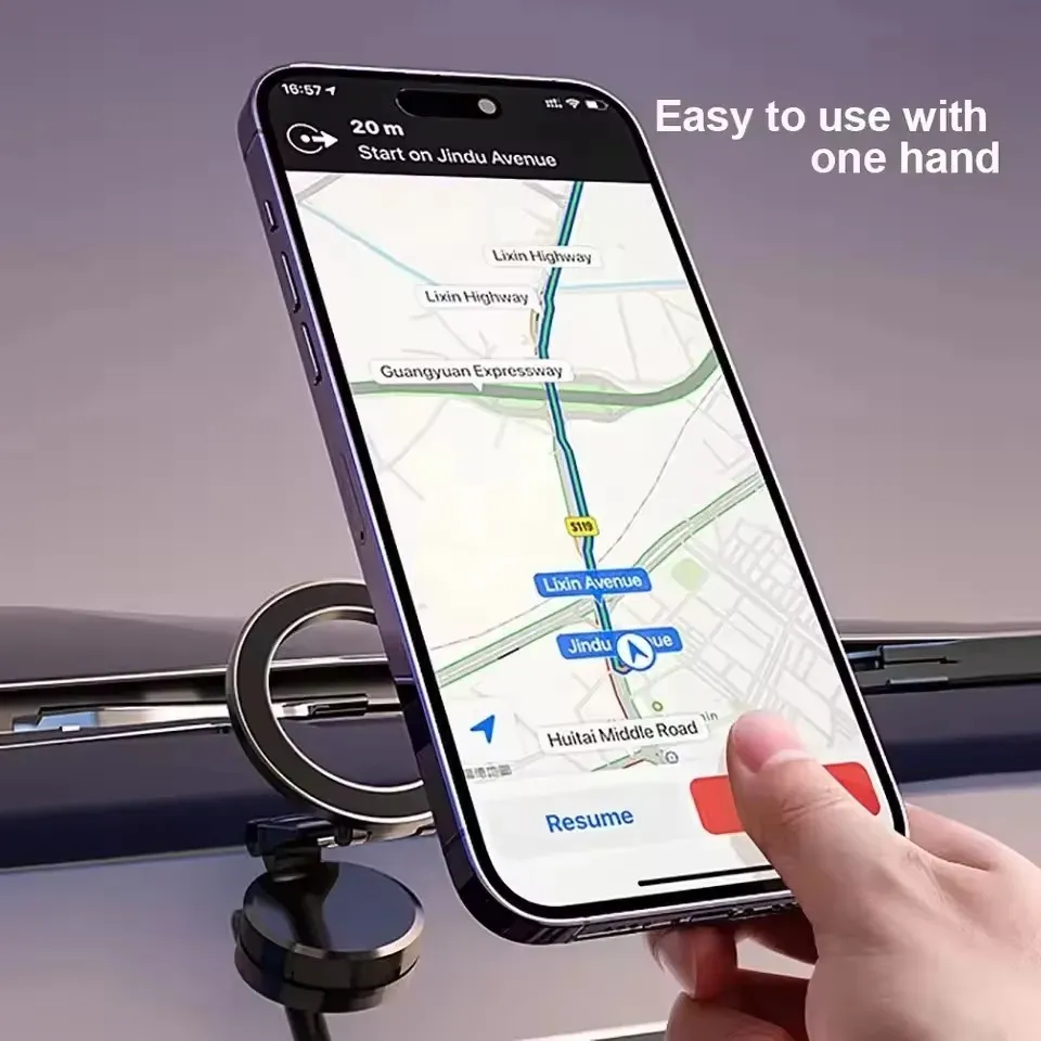 Support magnétique pliable pour téléphone portable de voiture compatible MagSafe, rotation à 360°, réglable, pour iPhone 17, Huawei et Xiaomi 4