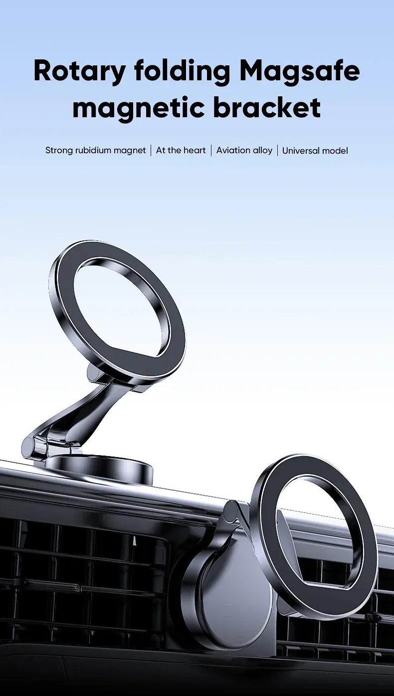 Support magnétique pliable pour voiture, vue d'ensemble