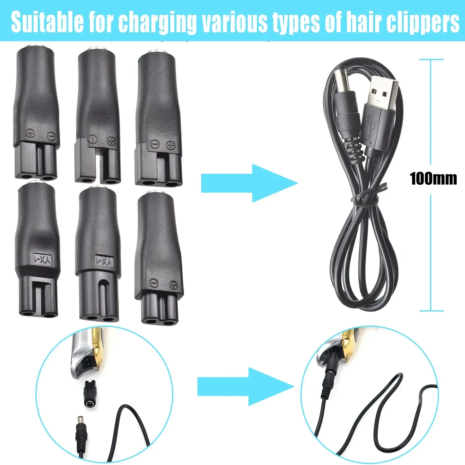 Embouts de charge de formes différentes