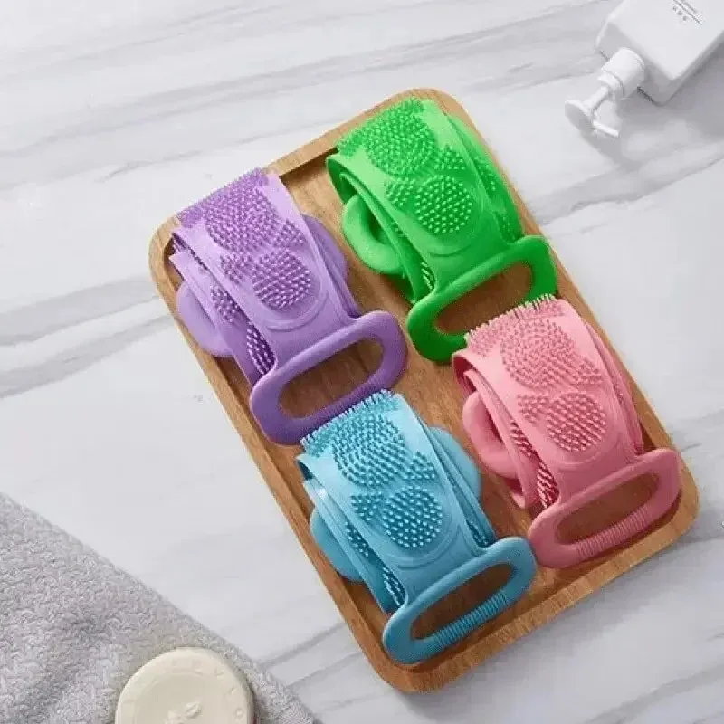 Éponge corporelle en silicone avec brosse exfoliante et massante pour le dos 2