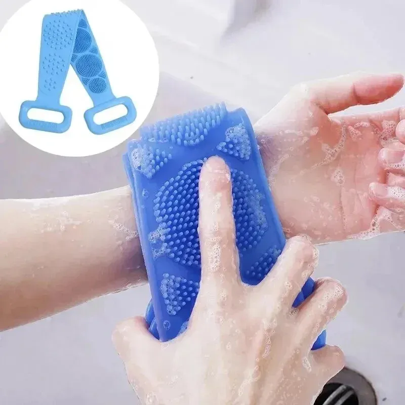 Éponge corporelle en silicone avec brosse exfoliante et massante pour le dos 4