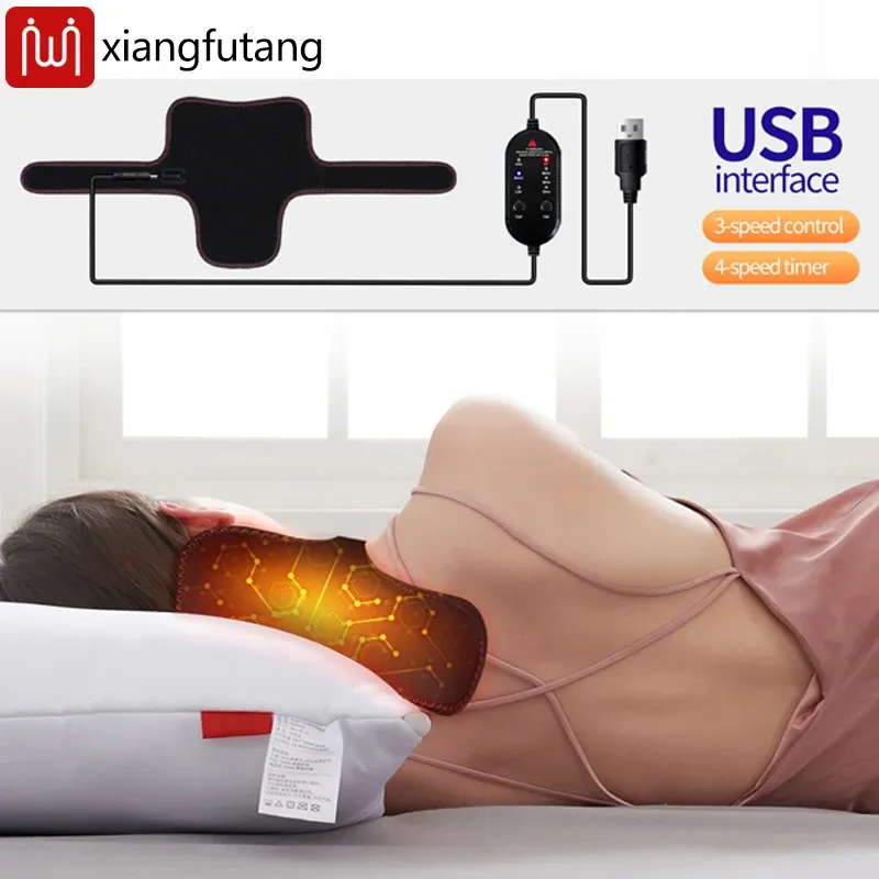 Ceinture de massage chauffante électrique pour le cou, 3 niveaux de température réglables 2