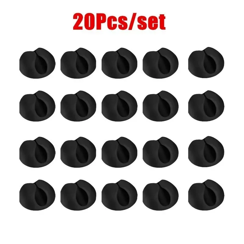 Enrouleur de câbles en silicone, lot de 10 ou 20 pièces, organisateur de câbles pour bureau, support de rangement pour cordons de chargeur, pour voiture, câbles USB et tablette 4