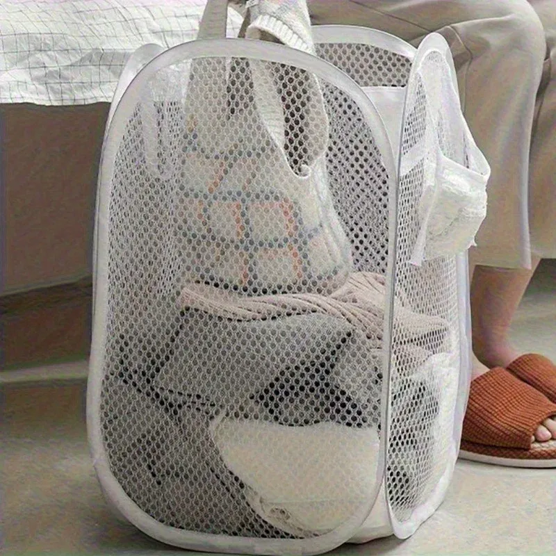 Panier à linge pliable en maille, détail