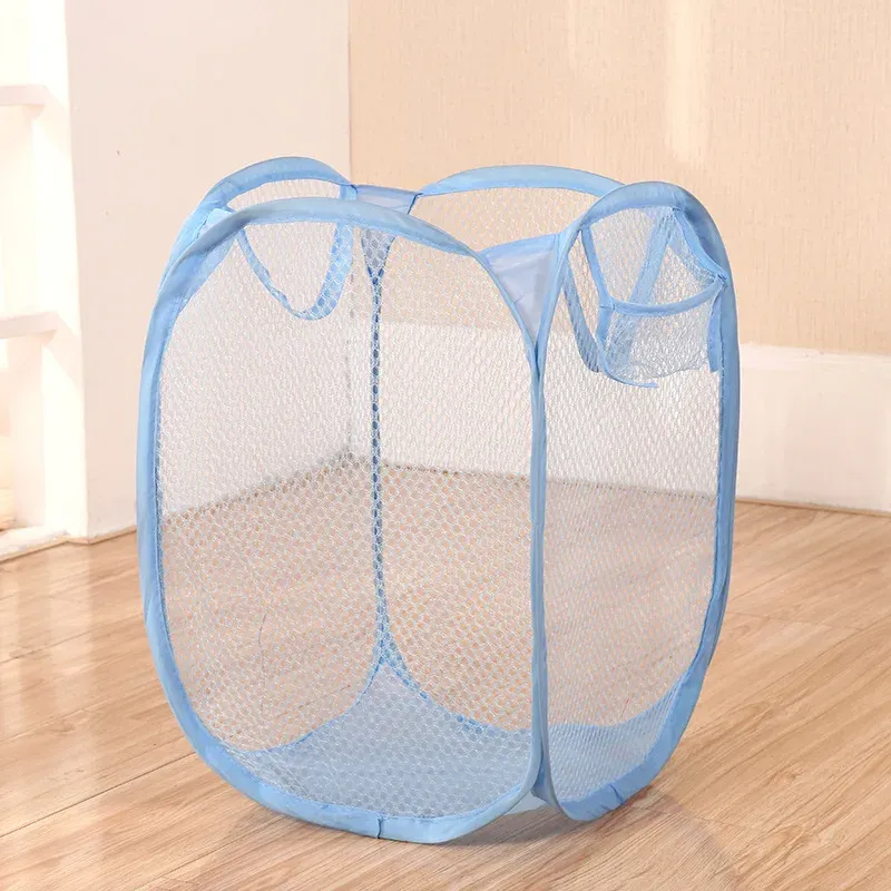 Panier à linge pliable en maille Pop-up, portable, pour un rangement facile du linge sale, des chaussettes et des jouets 8