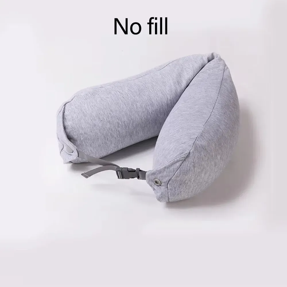 Oreiller de voyage gonflable à capuche avec support cervical réglable et pochette de rangement 8