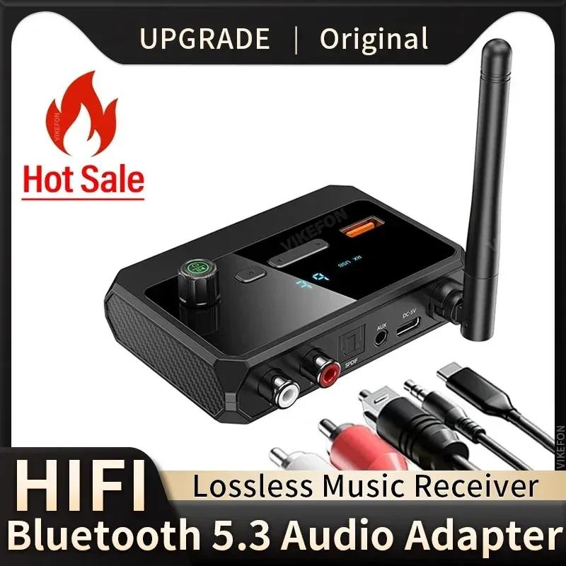 Récepteur audio sans fil NDavid Bluetooth 5.3, AUX RCA USB, U-Disk TF, adaptateur de musique stéréo HIFI avec micro, kit d'ampli haut-parleur de voiture, 3.5mm