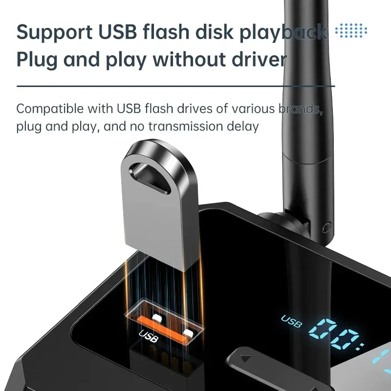 Récepteur audio sans fil NDavid Bluetooth 5.3, AUX RCA USB, U-Disk TF, adaptateur de musique stéréo HIFI avec micro, kit d'ampli haut-parleur de voiture, 3.5mm 6