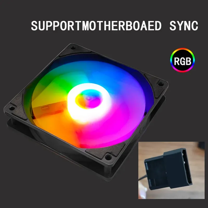 Ventilateur d'ordinateur RGB arc-en-ciel 120 mm, ventilateur de PC gaming haute performance à refroidissement optimisé 2