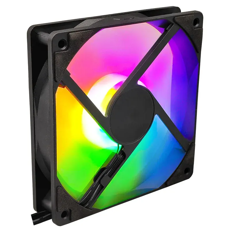 Ventilateur d'ordinateur RGB arc-en-ciel 120 mm, ventilateur de PC gaming haute performance à refroidissement optimisé 3