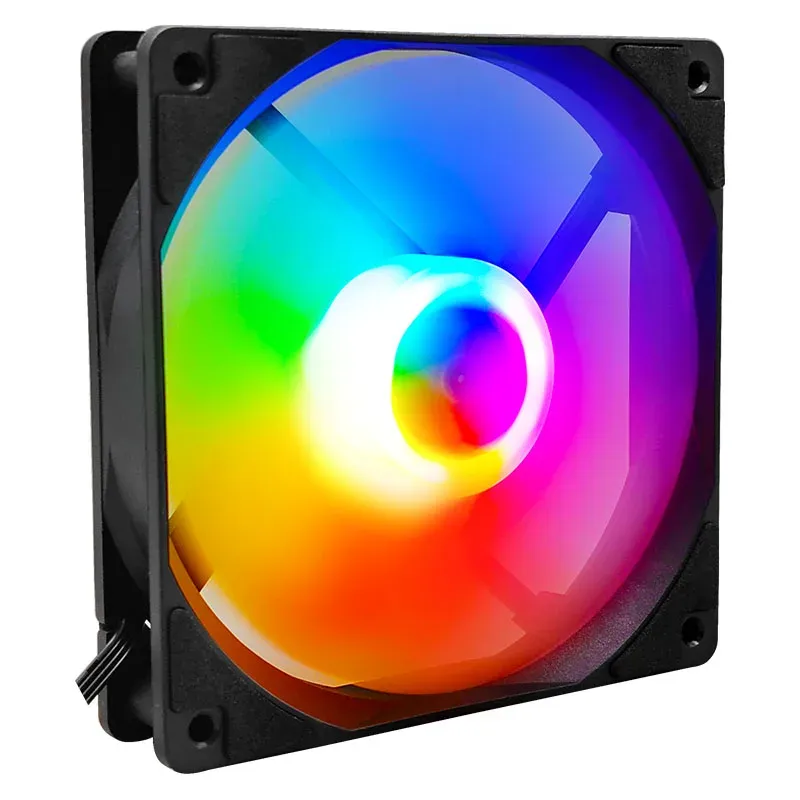Ventilateur d'ordinateur RGB arc-en-ciel 120 mm, ventilateur de PC gaming haute performance à refroidissement optimisé 5