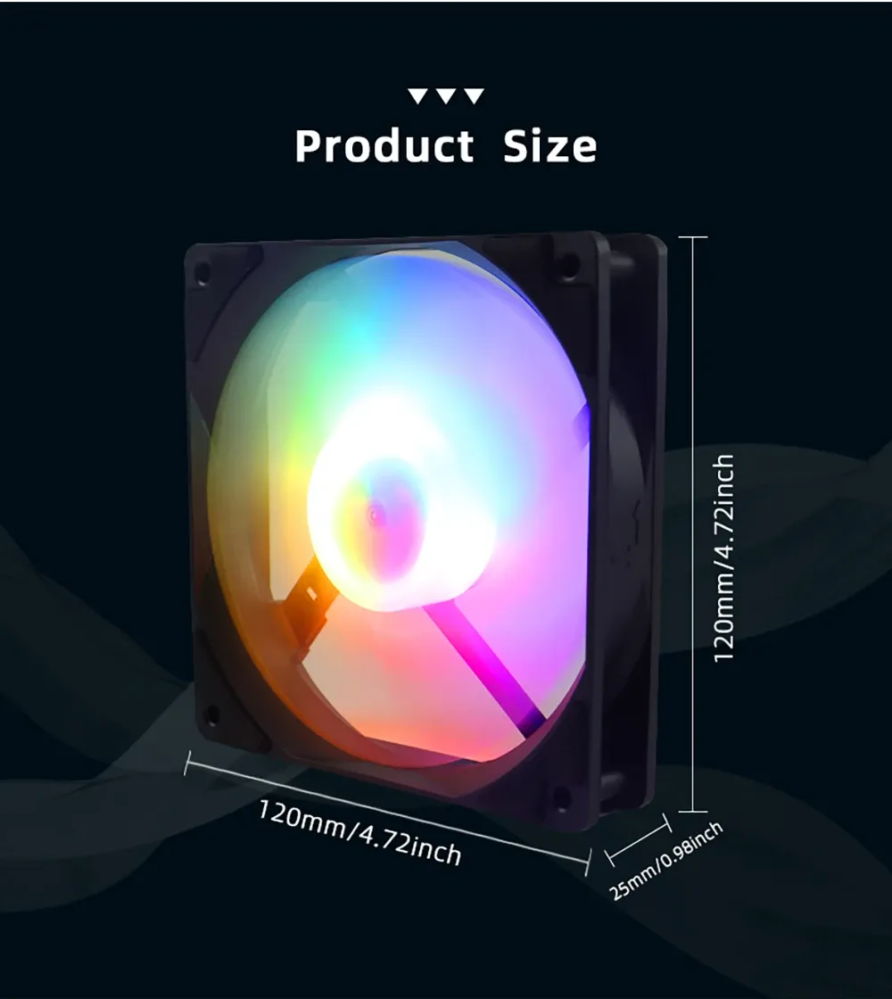 Ventilateur RGB Manmu, ambiance lumineuse