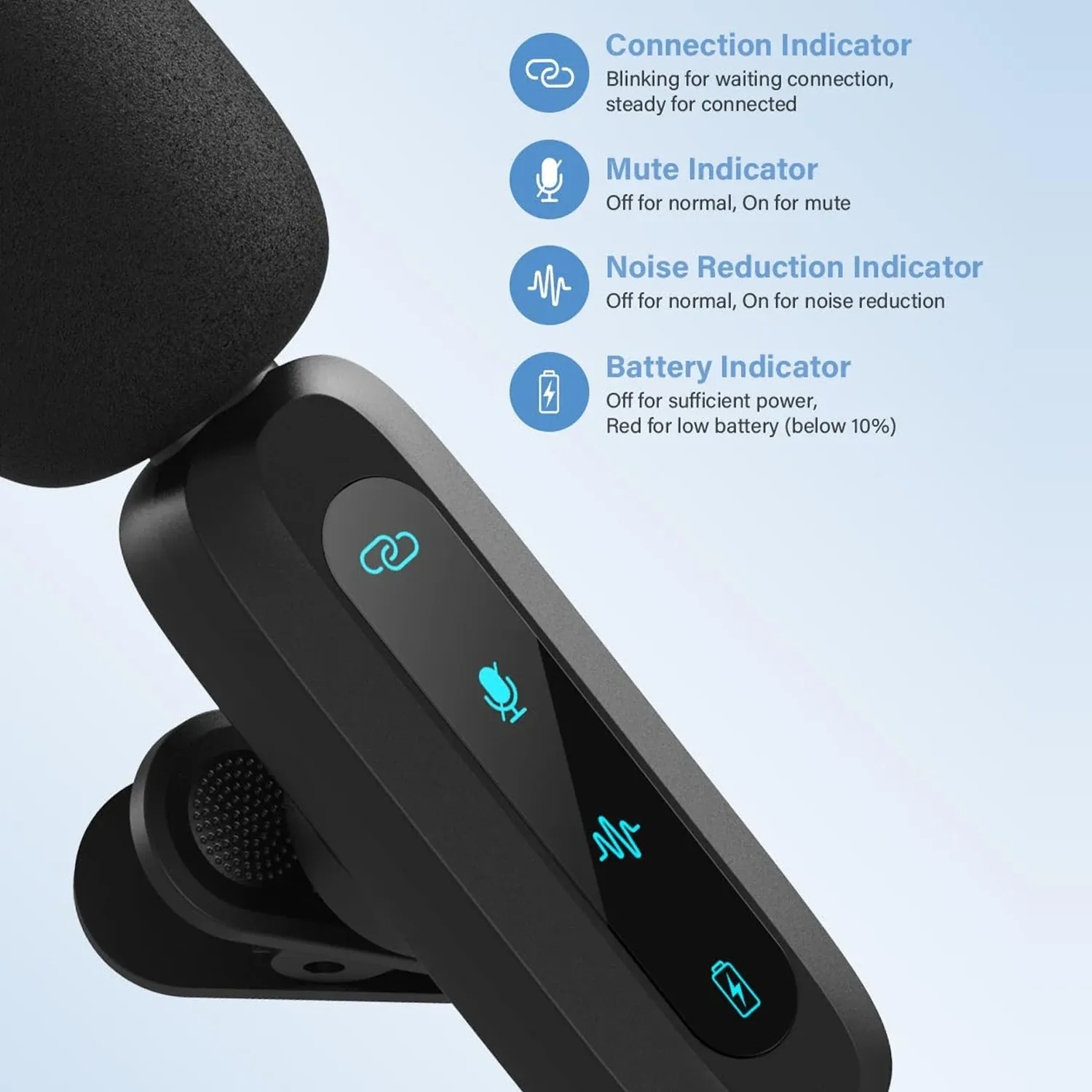 Microphone cravate compact et durable à longue autonomie, connecteur Type-C, pour production vidéo, diffusion en direct et interviews 4