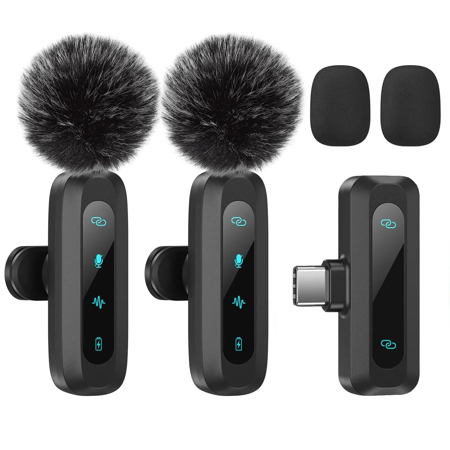 Microphone cravate compact et durable à longue autonomie, connecteur Type-C, pour production vidéo, diffusion en direct et interviews 9