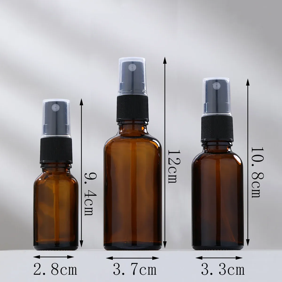 Flacons de parfum en verre ambré rechargeables 15 ml / 30 ml / 50 ml, lot de 2 pièces avec vaporisateur 6
