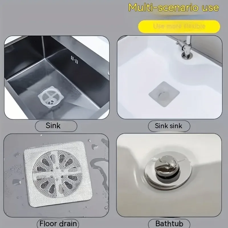 Filtres de vidange jetables, lot de 50 : capteurs de cheveux pour douche, évier de cuisine et salle de bain, usage extérieur 6