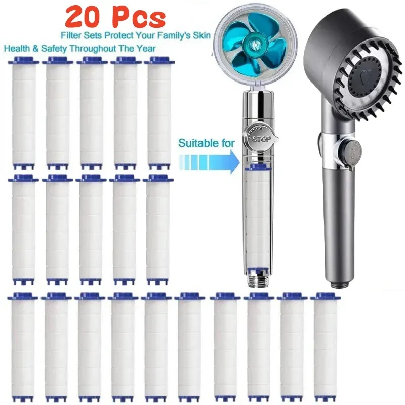 Filtre de douche de remplacement pour pommeau de douche, filtre haute performance élimine le chlore, le fluorure et le calcaire, lot de 20 - Image 1