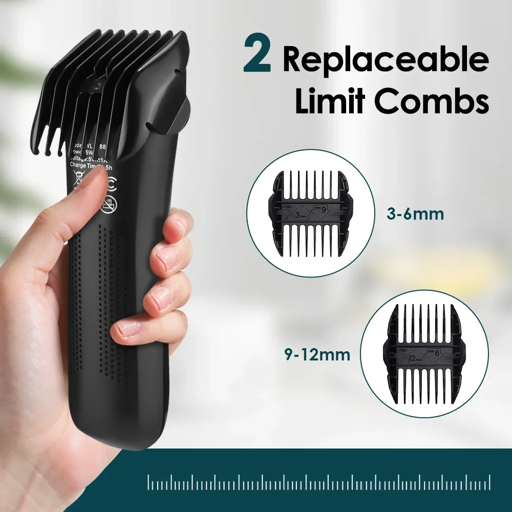 Tondeuse à cheveux et barbe électrique pour hommes, rasoir et tondeuse intime avec écran LED 4