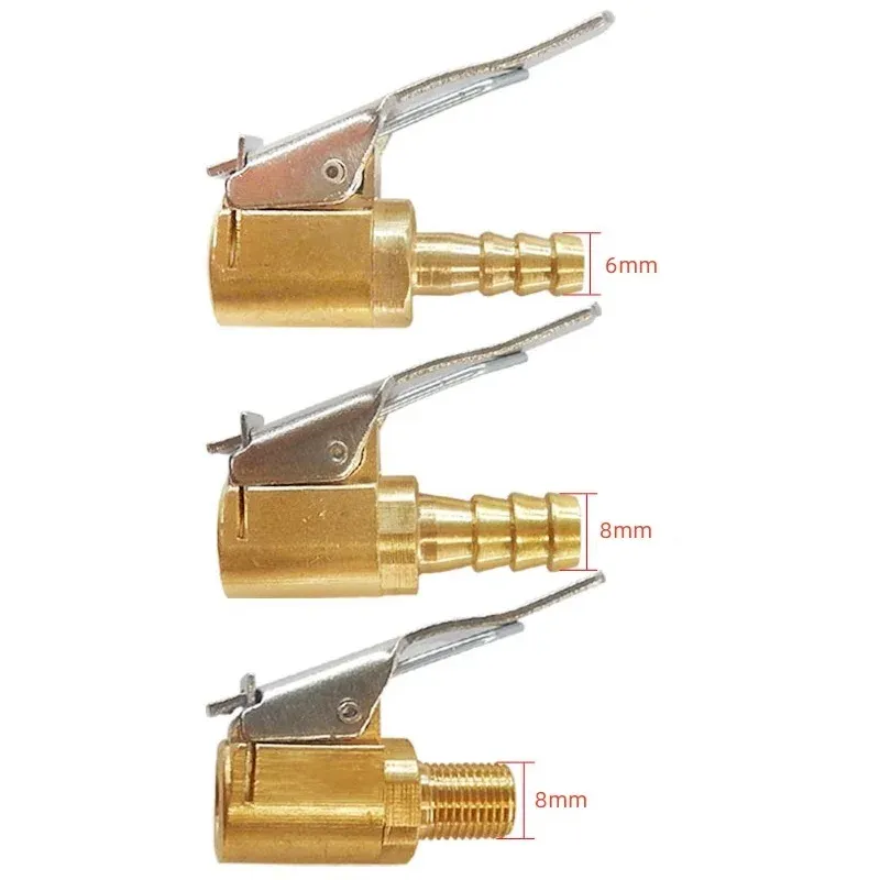 Adaptateur de valve de gonflage pour pneu de voiture, connecteur à clipser en laiton 6 mm et 8 mm pour pompe à air 1