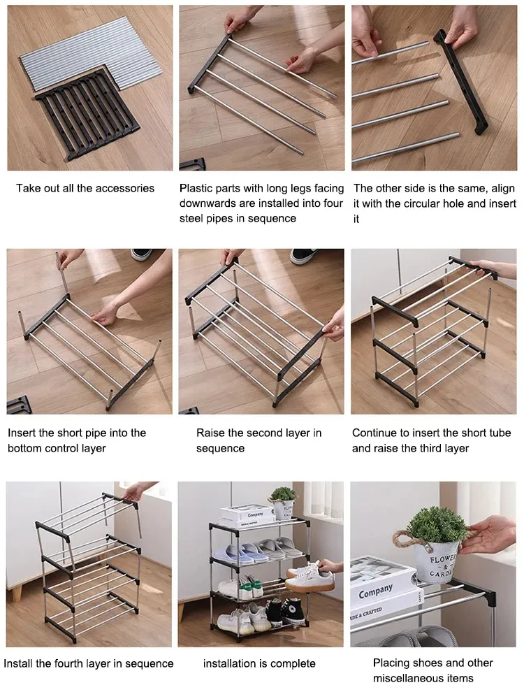 Étagère à chaussures multi-niveaux finition élégante