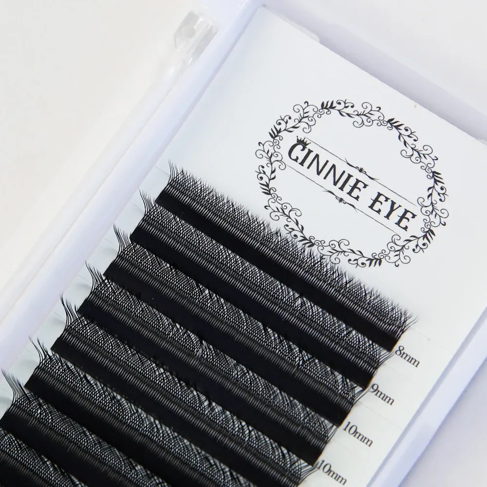 Extensions de cils YY, courbure M/LU, éventails de volume préfabriqués 2D en Y, 7 mm, cils YY, auto-éventails, clusters individuels en forme de L et Y 6