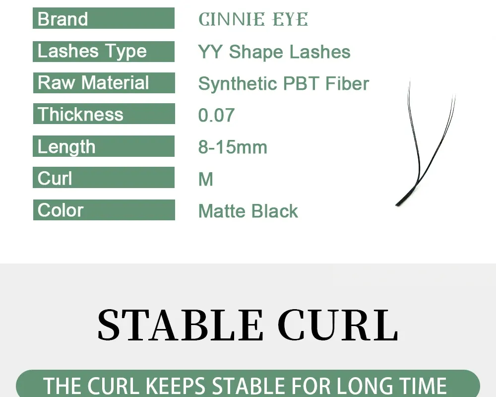 Extensions de cils YY, rendu volume sur le regard