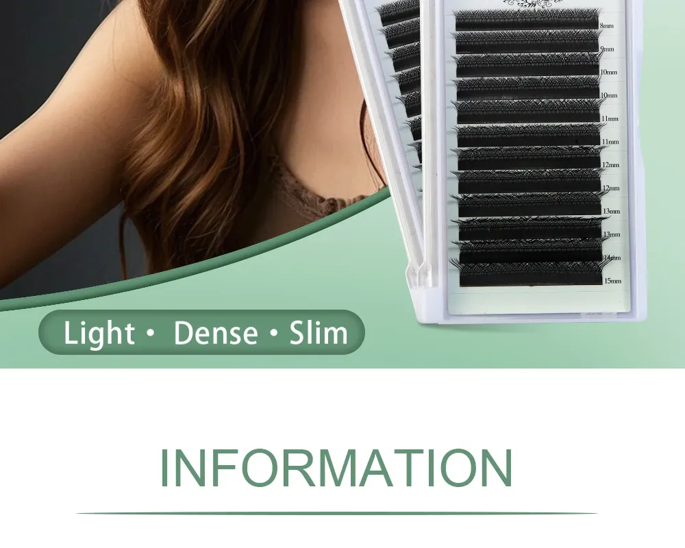 Détail des éventails de cils YY sur fond clair