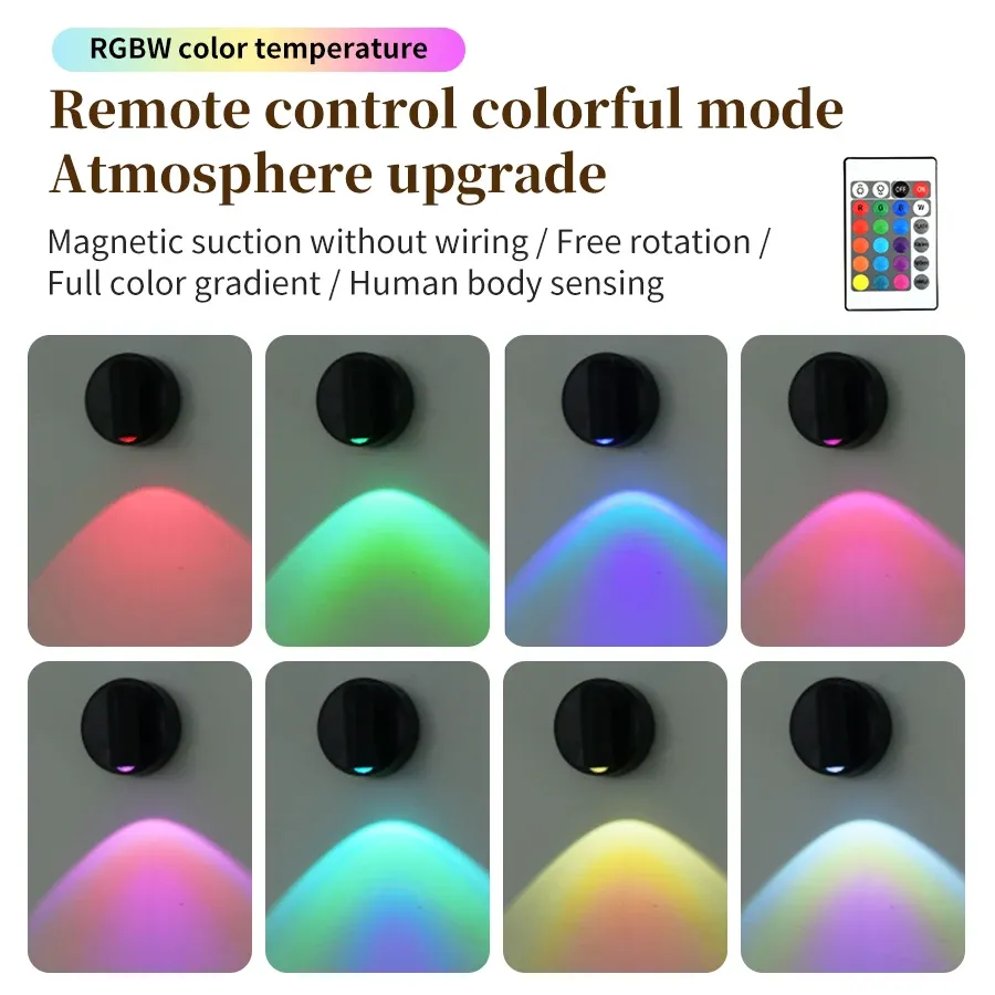 Lampe murale LED RGB rechargeable sans fil, à fixation magnétique et à intensité variable 2