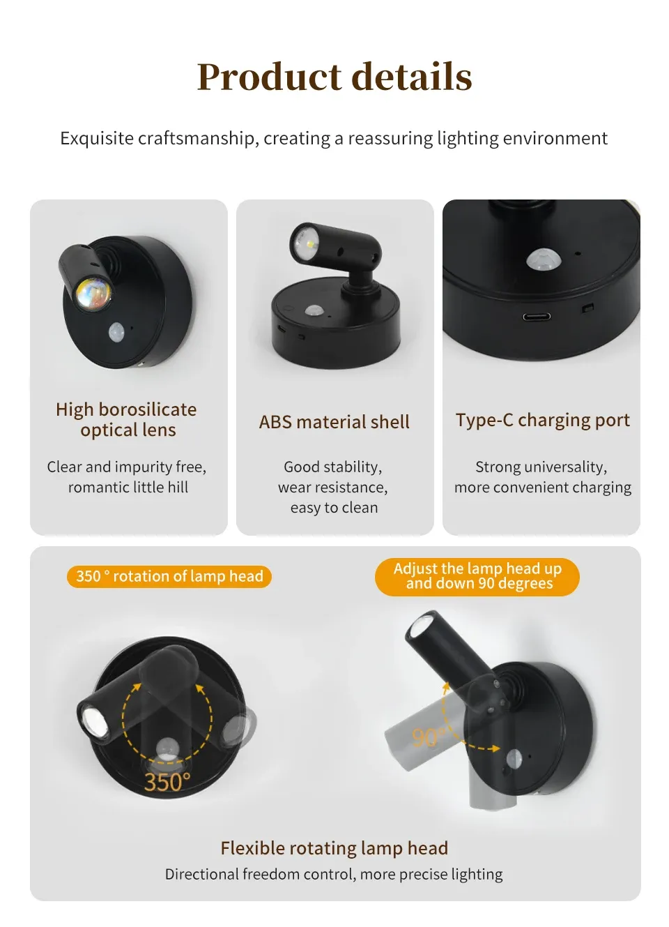 Lampe murale LED ambiance chaleureuse
