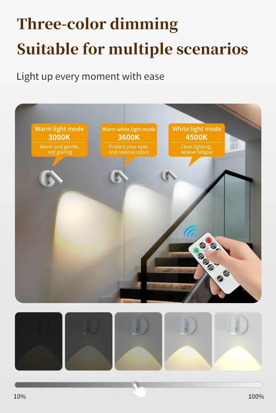 Lampe murale LED avec commande tactile