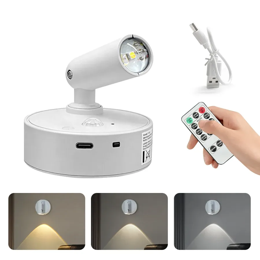 Lampe murale LED RGB rechargeable sans fil, à fixation magnétique et à intensité variable 7