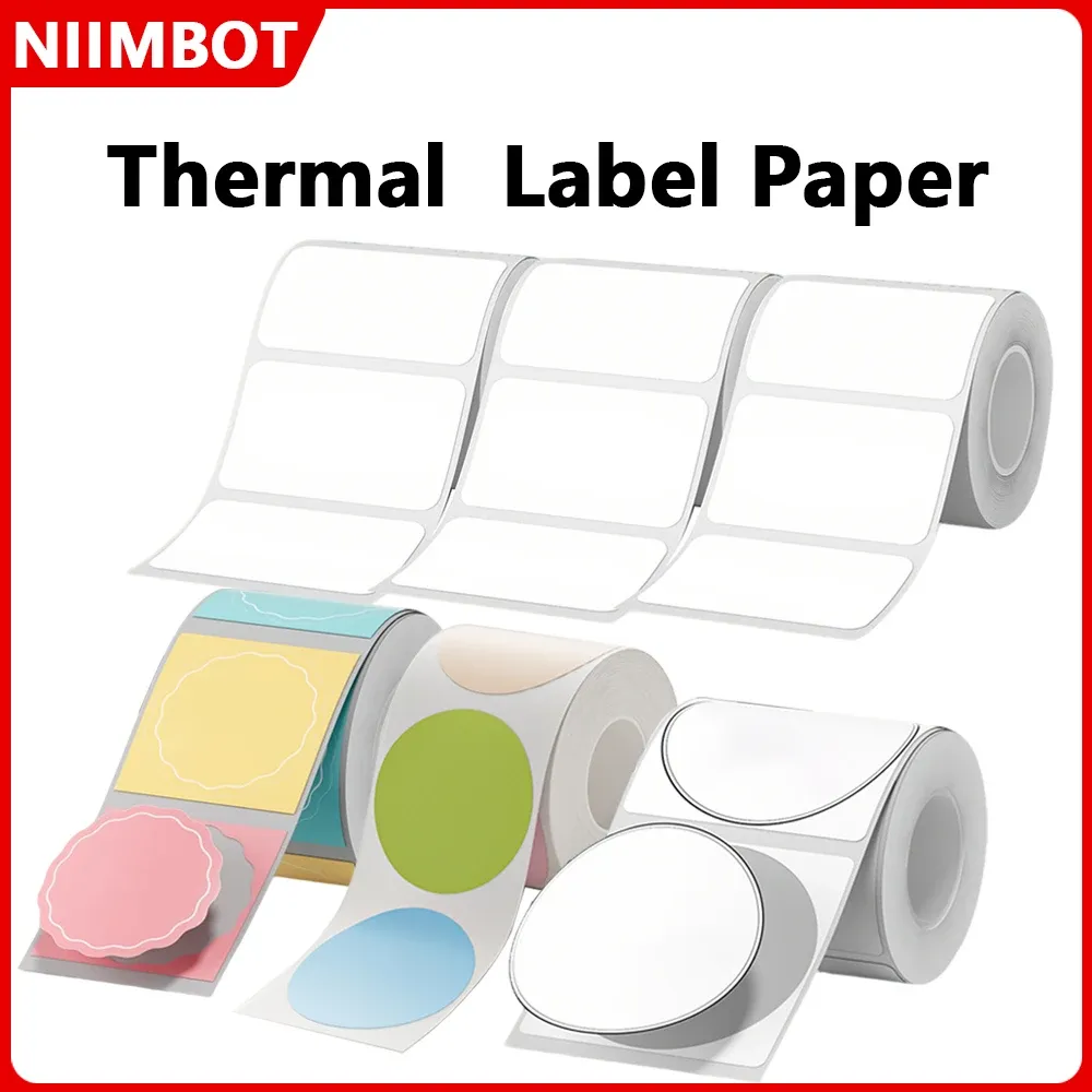 Étiquettes thermiques Niimbot 20 à 50 mm, rondes, blanches et couleur, autocollantes et imperméables, compatibles imprimantes Niimbot B1, B21 et Mini - Image 1