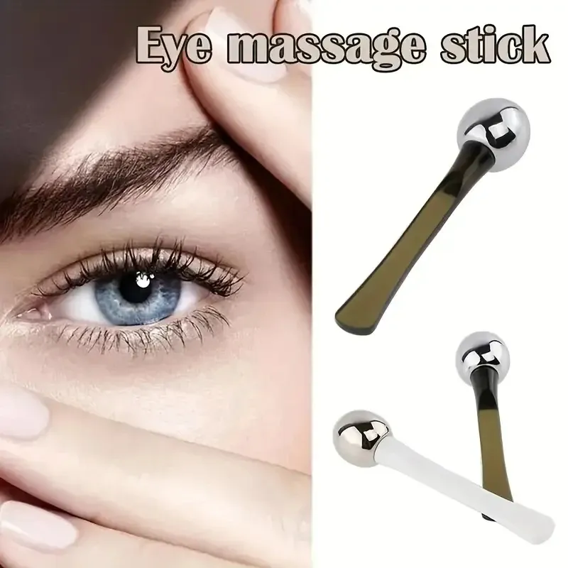 Rouleau applicateur de crème pour les yeux en alliage doré, avec spatule cosmétique et cuillère de massage anti-déformation, pour soins de la peau fine (1 pièce) 6