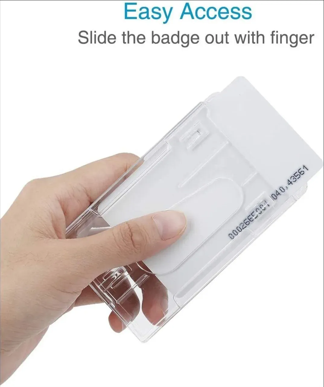 Porte-badge transparent, finitions