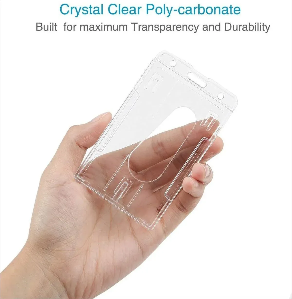 Porte-badge transparent, détail des emplacements