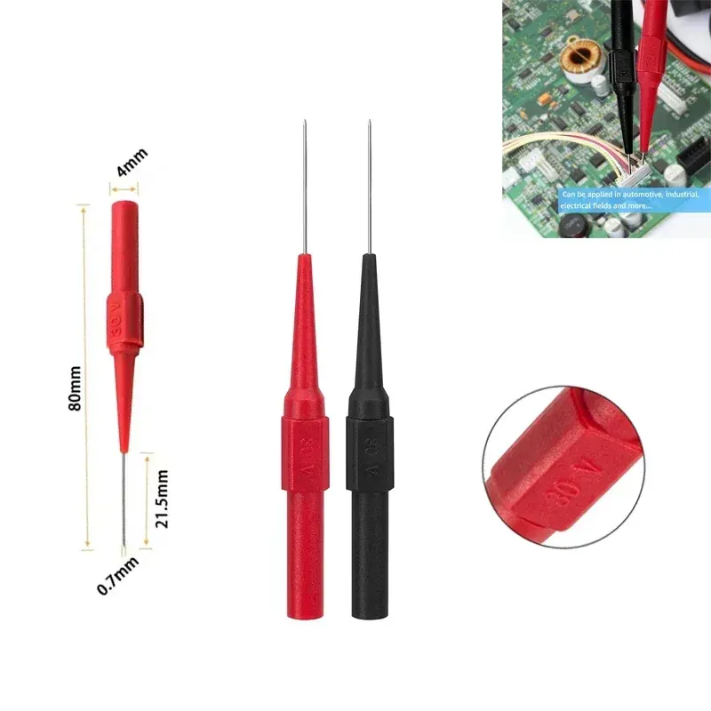 Multimètre numérique 30 V, pointes de test pour instruments, cordons de mesure, accessoires d'instrumentation, fil d'isolation, pointes de perçage, lot de 2/4 pièces - Image 1