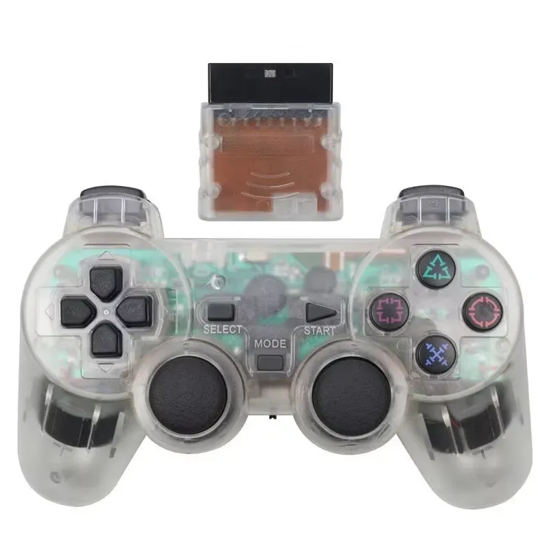 Manette de jeu sans fil pour PS2, contrôleur USB pour console PlayStation 2, joystick à double vibration, antichoc 10