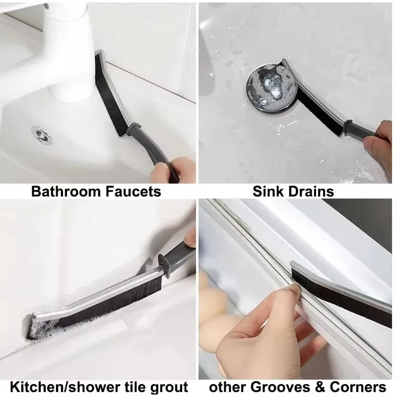 Brosse à tasse pliable en silicone à long manche, blanche, pour verres et bouteilles 6