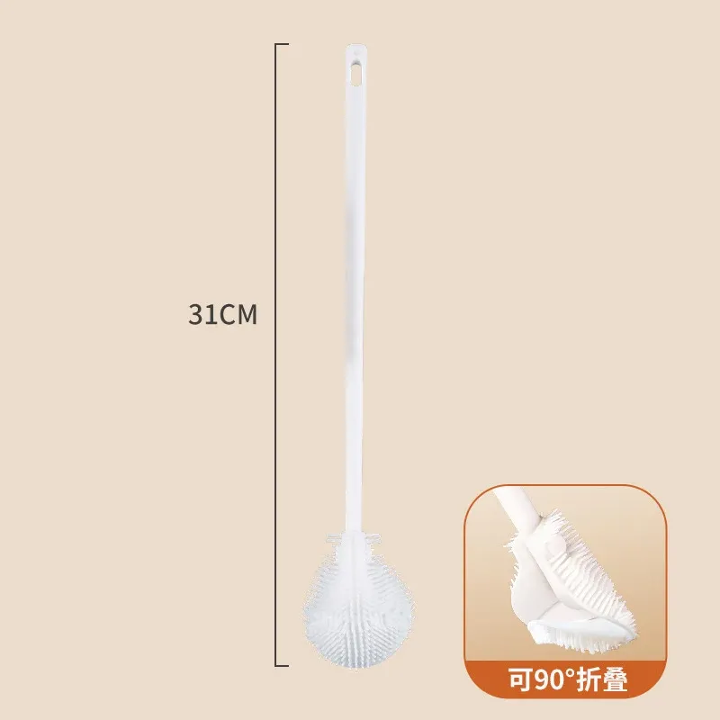 Brosse à tasse pliable en silicone à long manche, blanche, pour verres et bouteilles 7