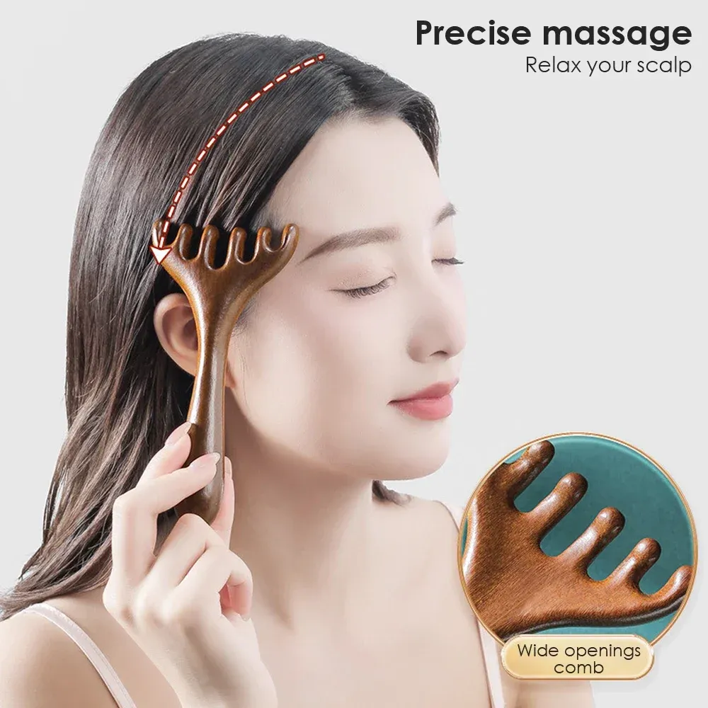 Outil de massage en bois de santal pour le cou