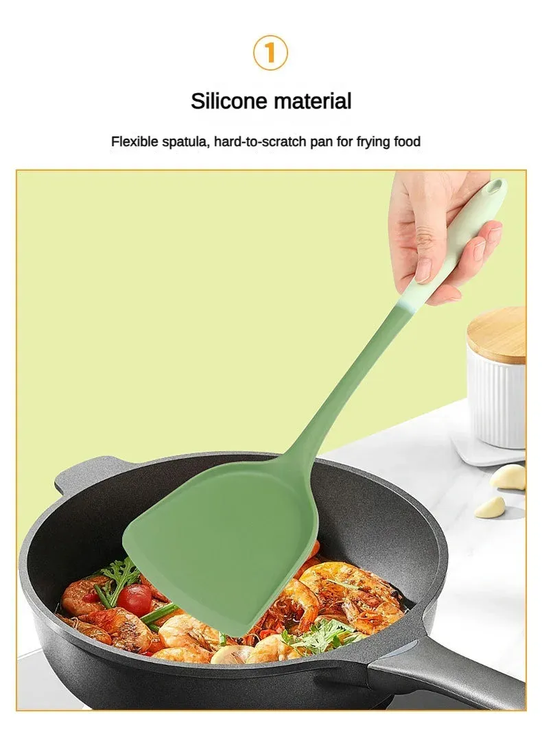 Détail des ustensiles en silicone de l'ensemble de cuisine