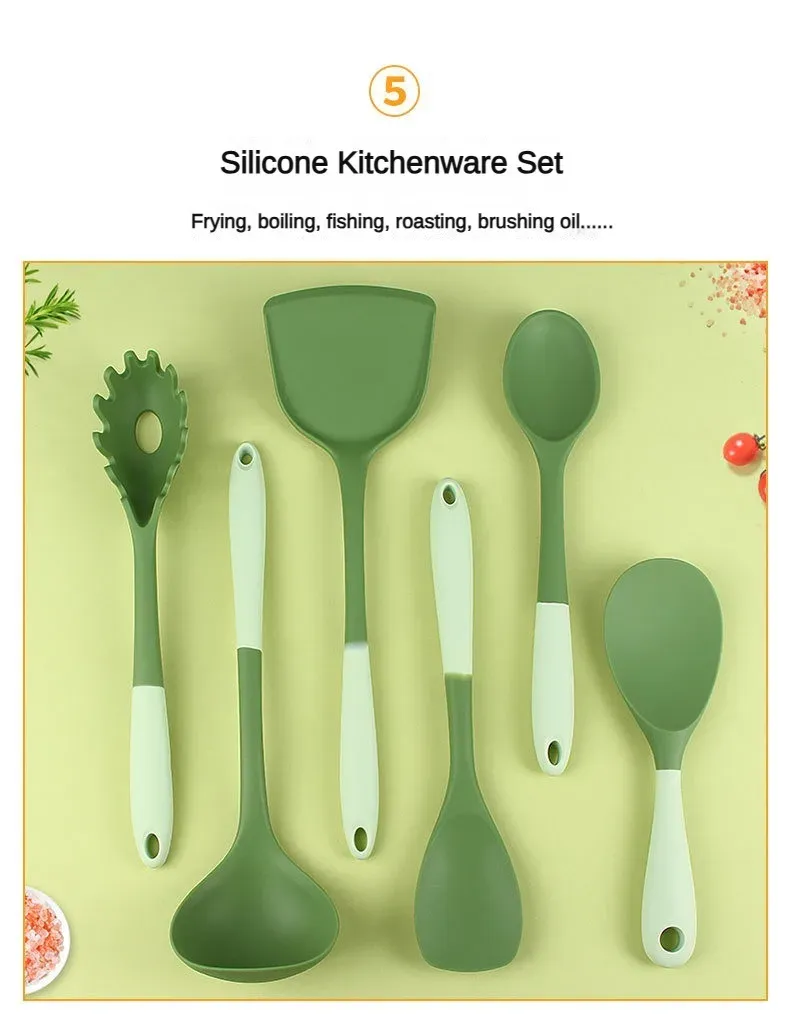 Ustensiles de cuisine en silicone prêts à l'emploi