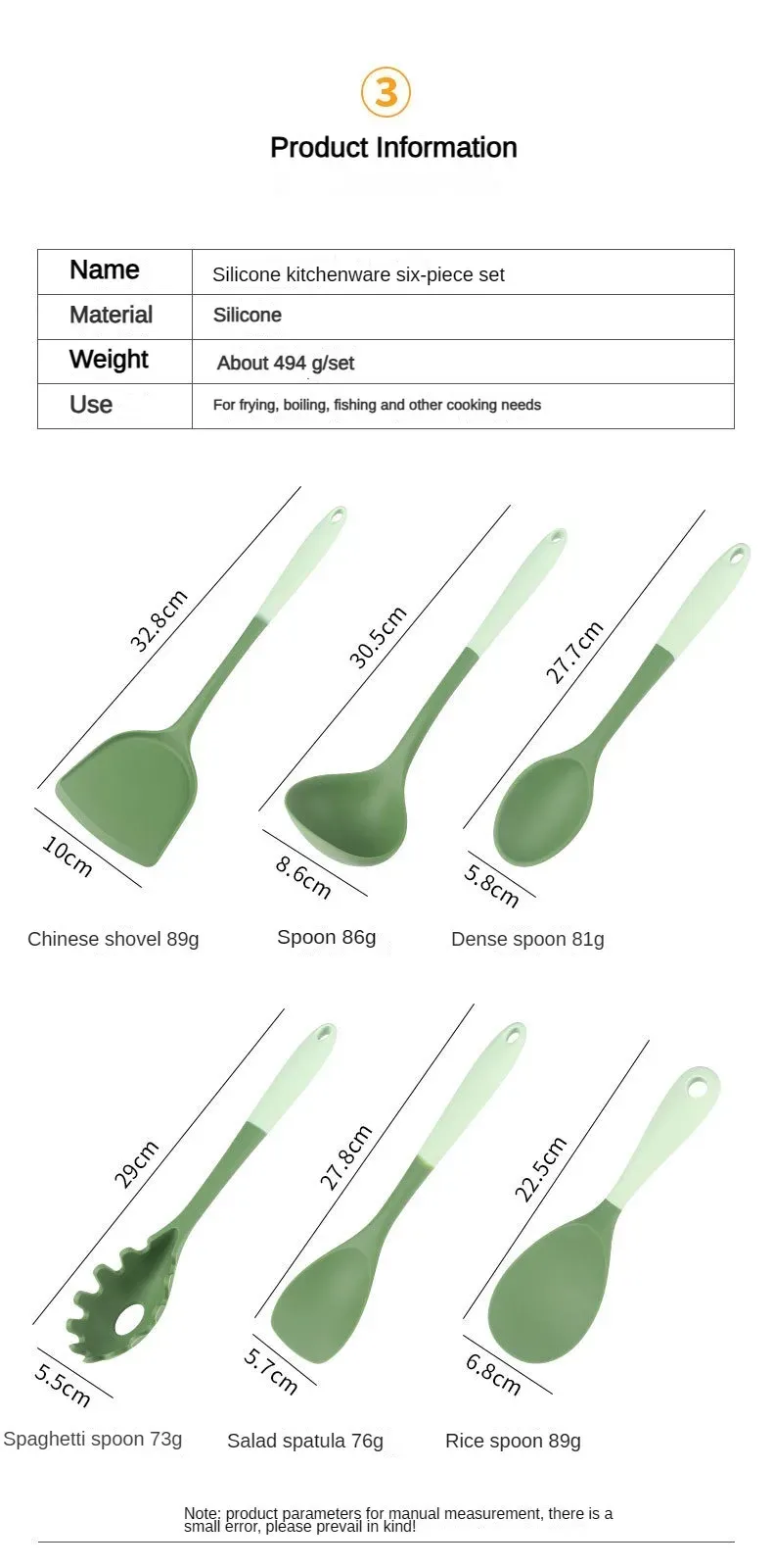 Gros plan sur les ustensiles en silicone de l'ensemble