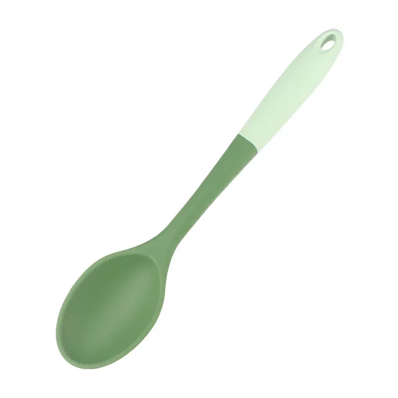 Ensemble d'ustensiles de cuisine en silicone 6 pièces : spatule chinoise, louche à soupe, spatule fendue, cuillère à pâtes, grattoir à salade et grattoir à miel, pour poêles antiadhésives 10